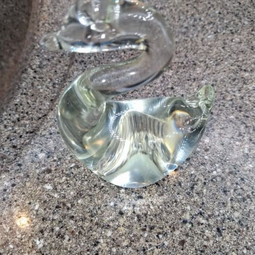 Clear Glass Swan Sculpture